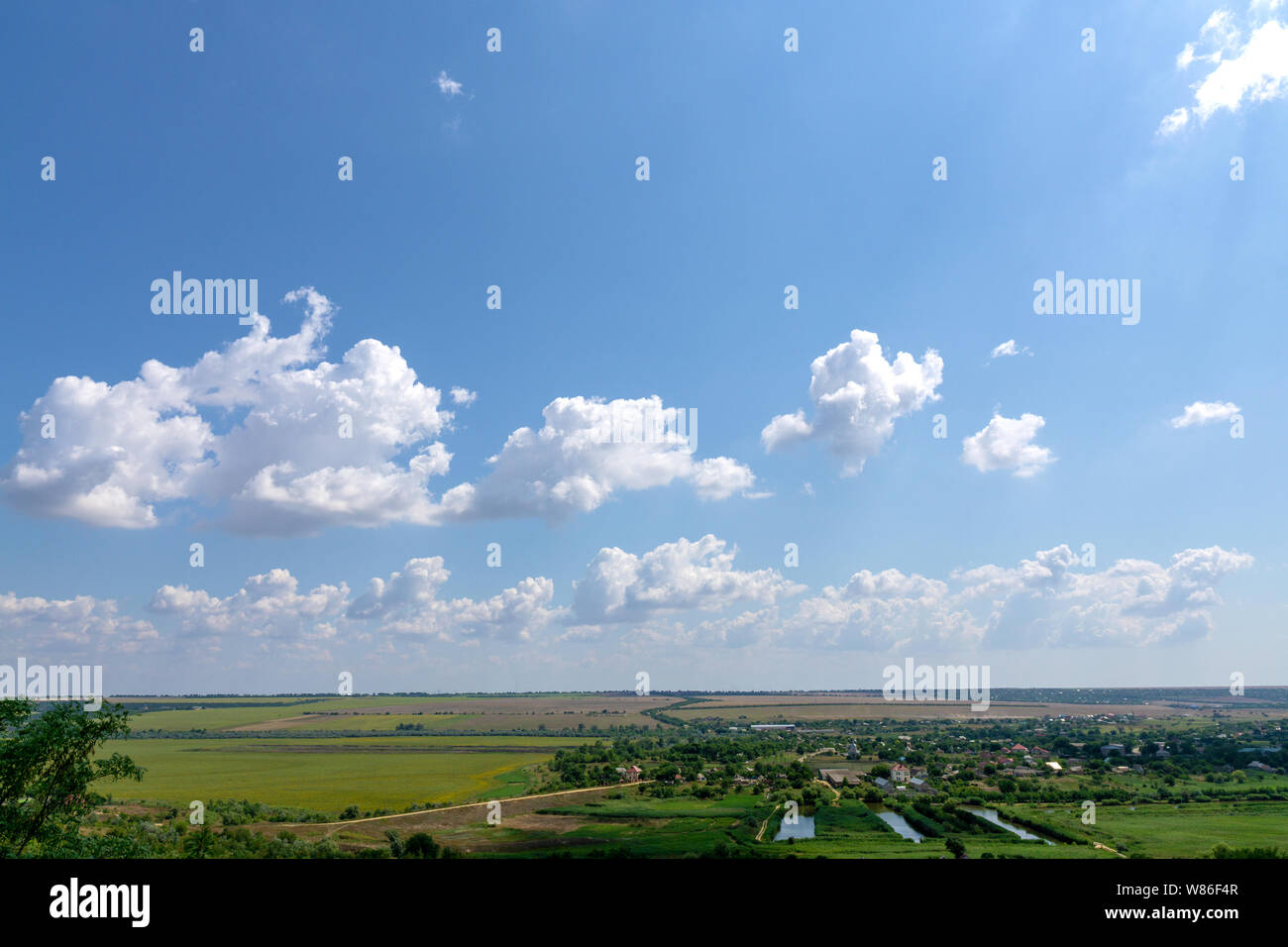 Landscape. Little village in the valley near the lakes Stock Photo - Alamy