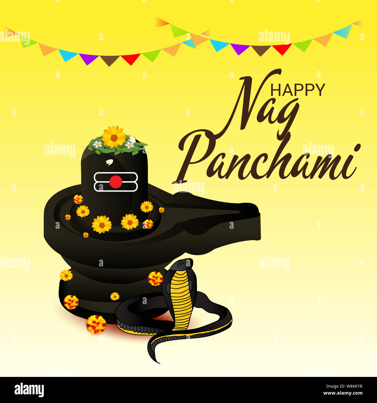 Vector illustration of a Banner for Nag Panchami with Hindi Text Stock  Photo - Alamy