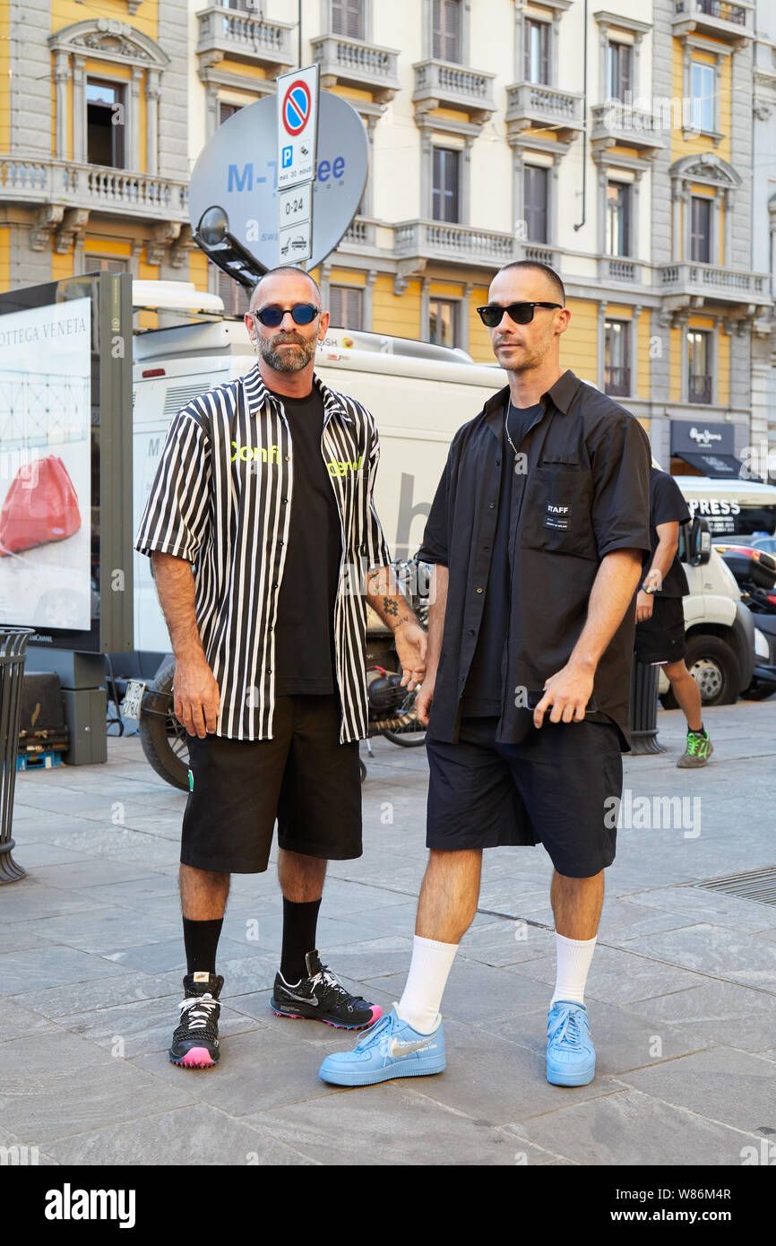 MILAN, ITALY - JUNE 16, 2019: Marcelo Burlon before Palm Angels fashion  show, Milan Fashion Week street style Stock Photo - Alamy