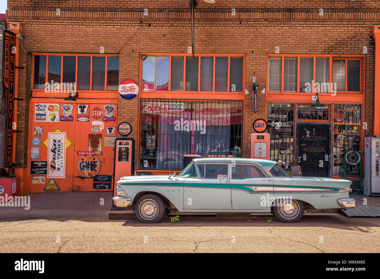 Vintage Edsel car at the Erie street in Lowell, now part of Bisbee, Arizona Stock Photo