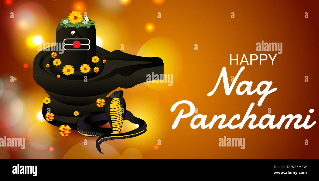 Vector Illustration Of A Banner For Nag Panchami With Hindi Text Stock Photo Alamy