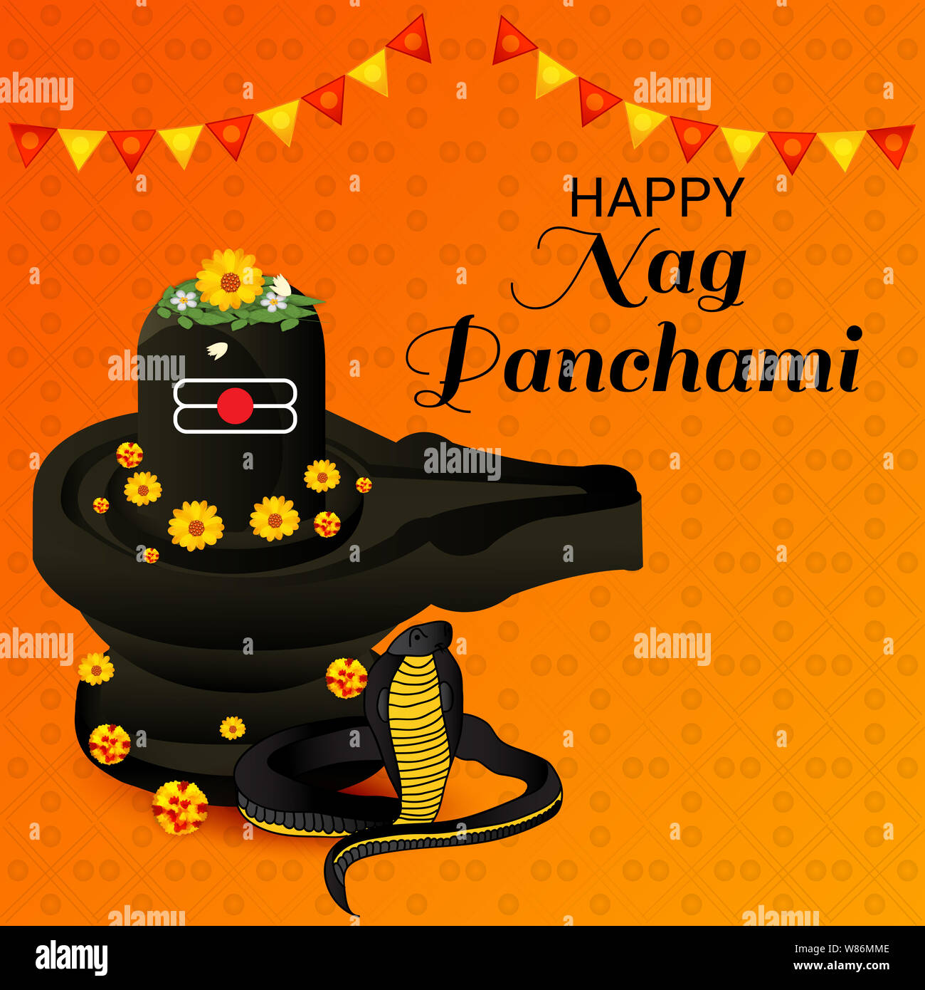 Vector illustration of a Banner for Nag Panchami with Hindi Text ...