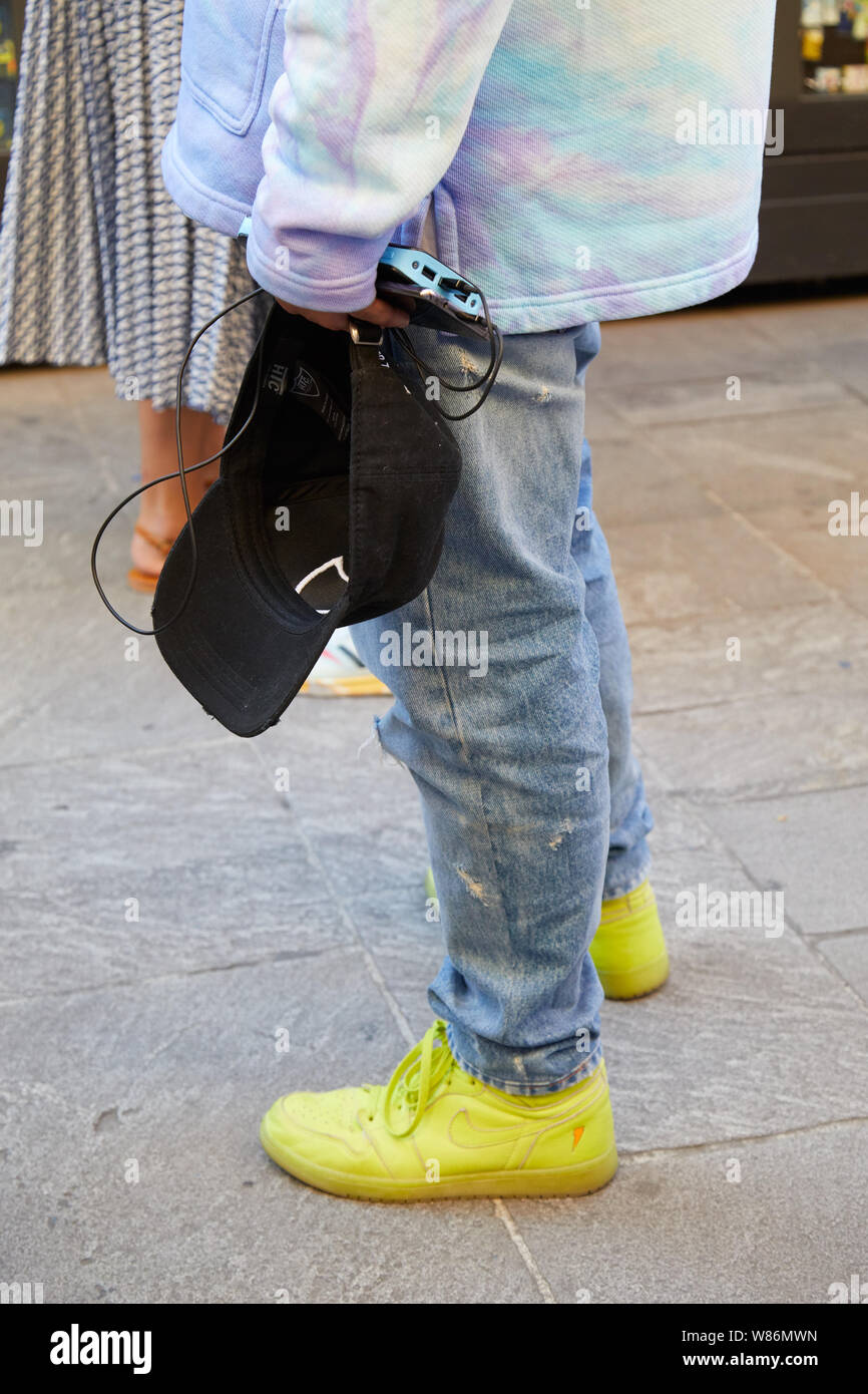 yellow blue nike shoes