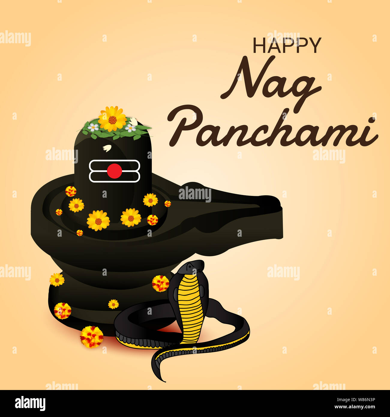 Vector illustration of a Banner for Nag Panchami with Hindi Text ...