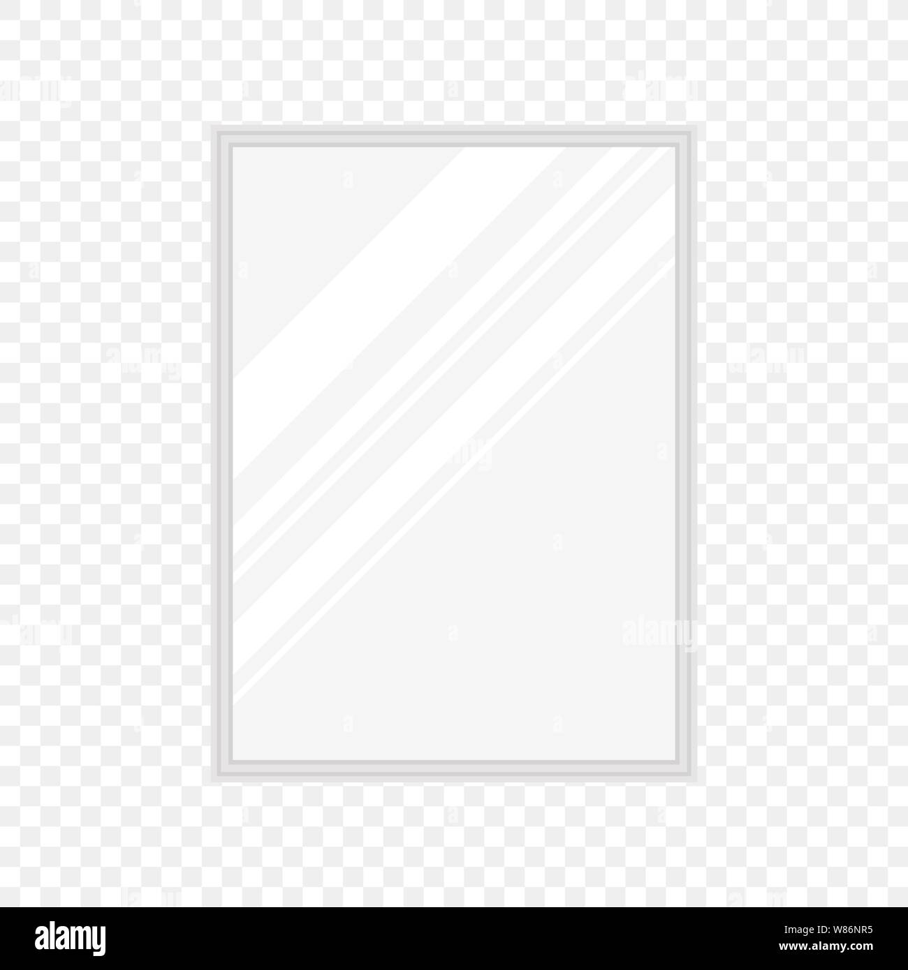 Vector realistic rectangular mirrors with blurry reflection. Mirror