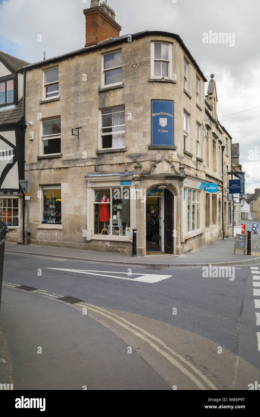 Shops and local businesses. Cotswold street scene. Winchcombe, Gloucestershire Stock Photo