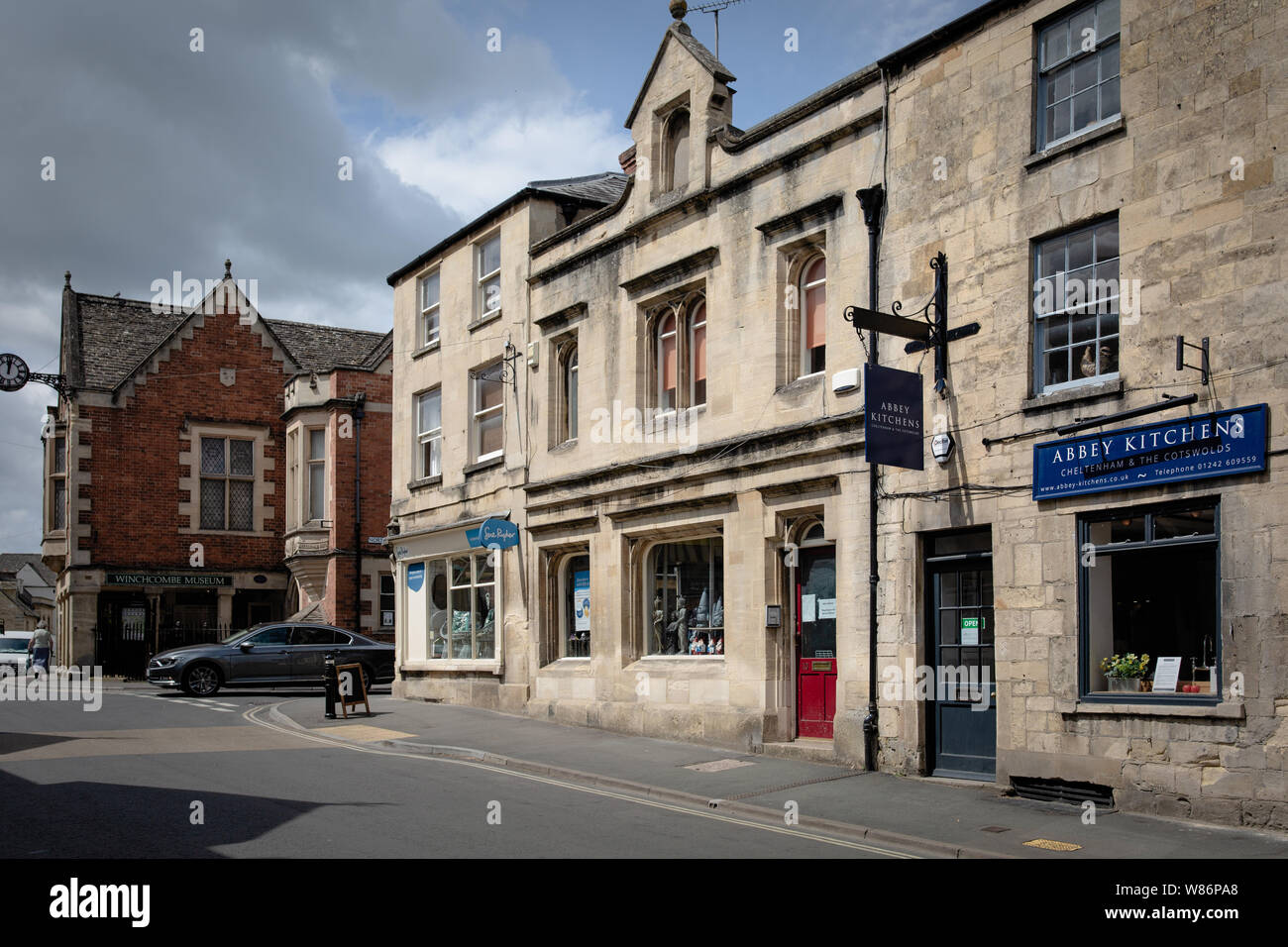Shops and local businesses. Cotswold street scene.