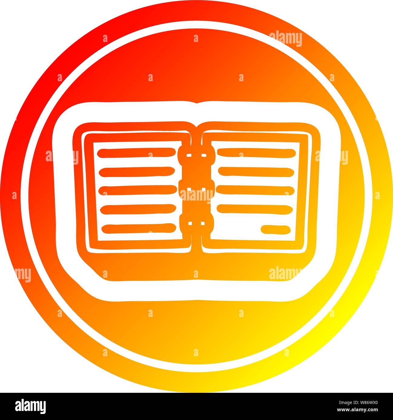 note book circular icon with warm gradient finish Stock Vector Image ...