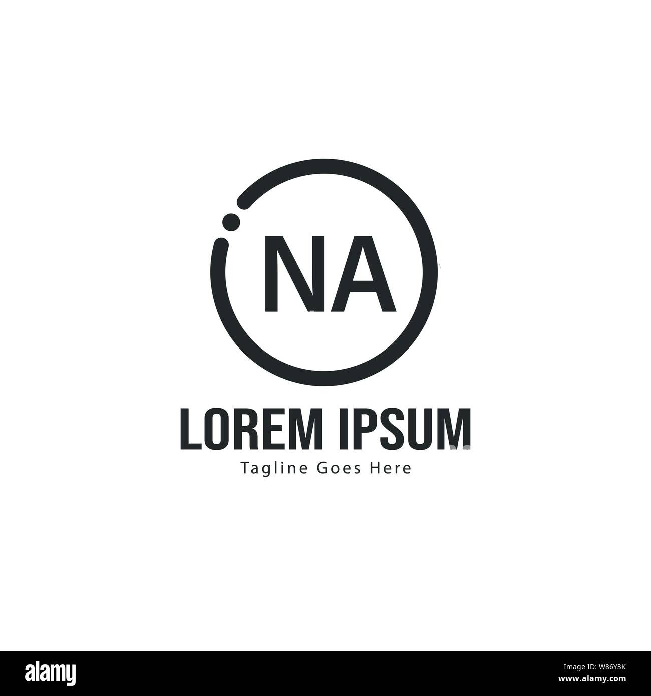 Initial NA logo template with modern frame. Minimalist NA letter logo vector illustration design Stock Vector