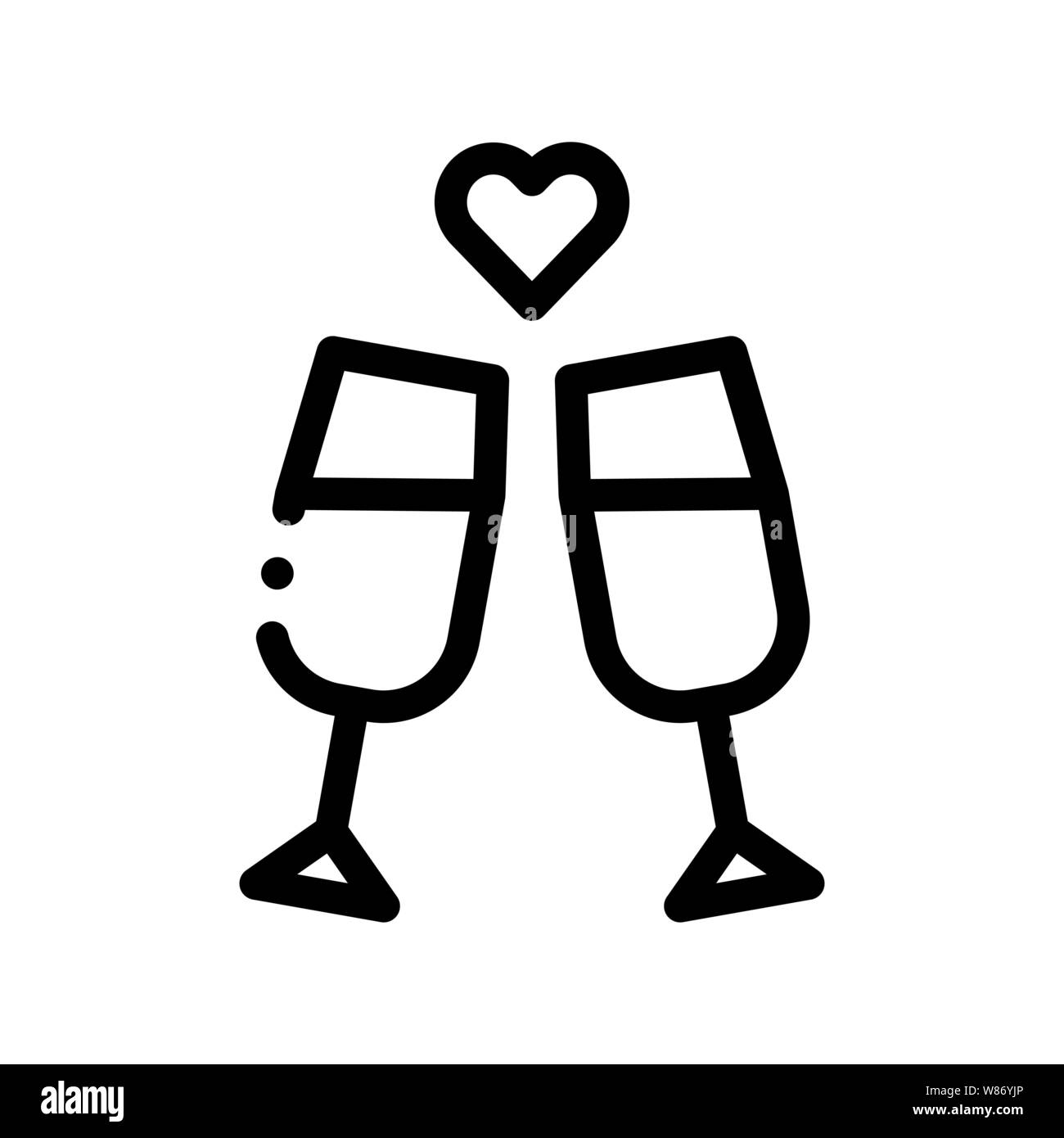 Champagne Glasses Wedding Ceremony Vector Icon Stock Vector Image & Art