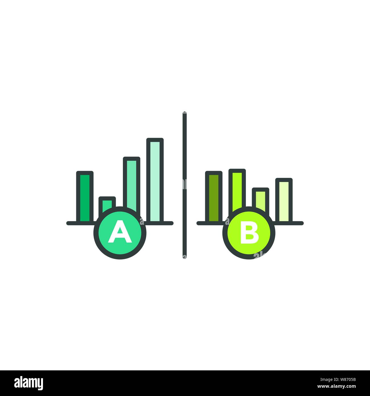 Testing, Trial, Research Icon with A and B letters Stock Vector Image ...