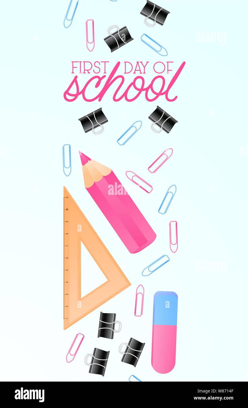 Back to school sale banner, poster background. Place for text, multicolor  pencils and other school supplies on notebook sheet. Layout for discount  Stock Vector Image & Art - Alamy