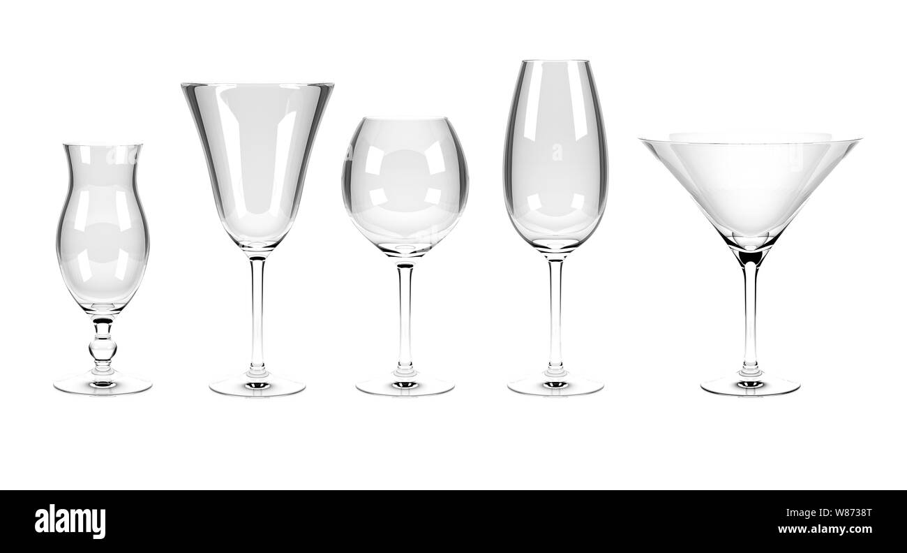 Wine glasses. Set Stock Photo