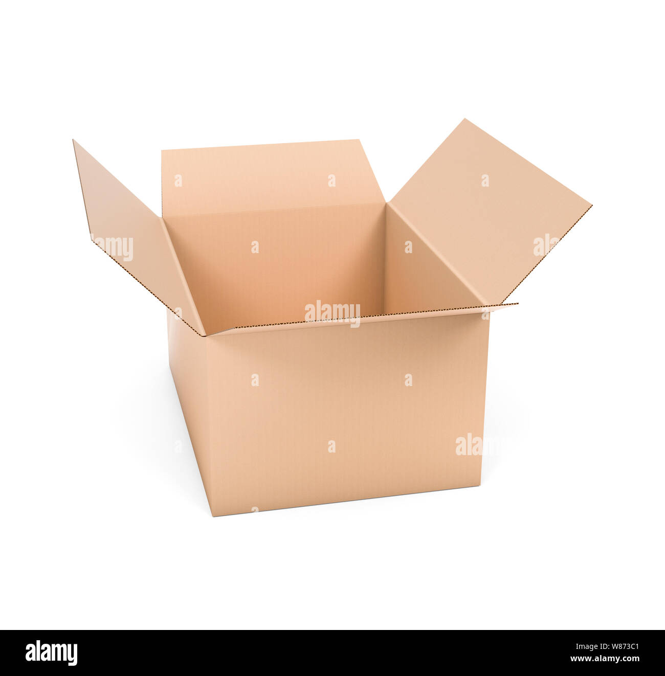 Open brown box mock up. 3d rendering illustration isolated Stock Photo ...