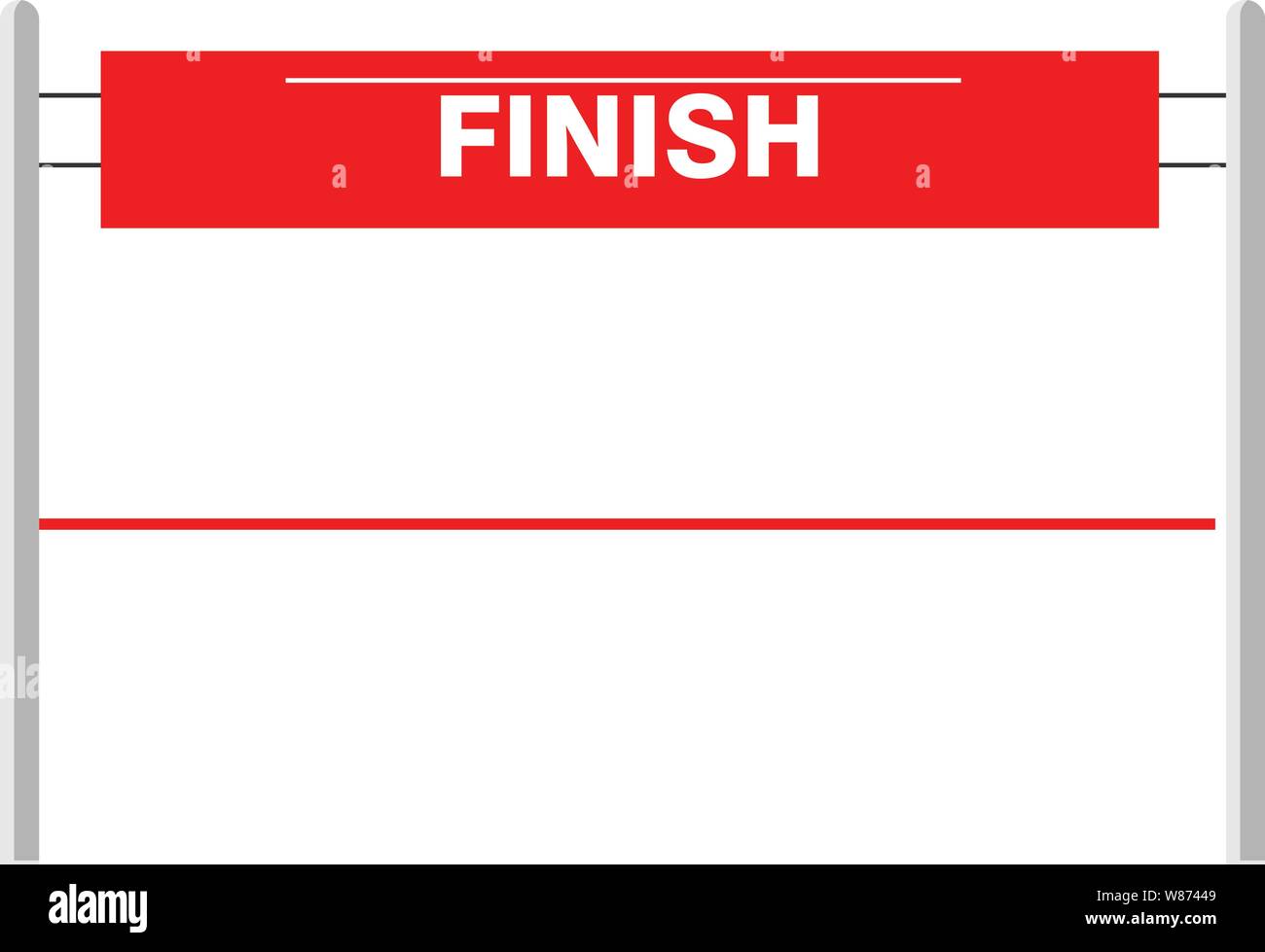 Red ribbon finishing line. Finish. Vector illustration Stock Vector