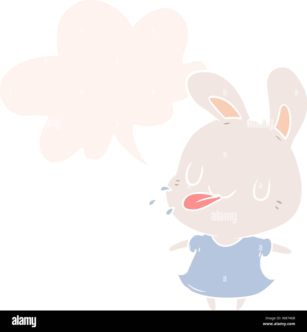 cute cartoon rabbit blowing raspberry with speech bubble in retro style  Stock Vector Image & Art - Alamy