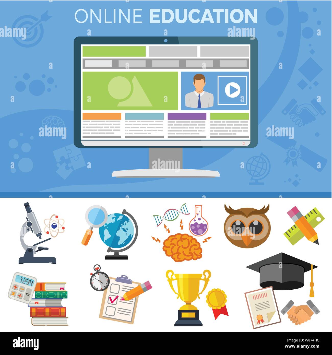 Online Education Banner Stock Vector