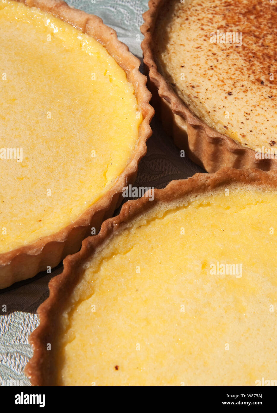 shortcrust tart made with english custard Stock Photo