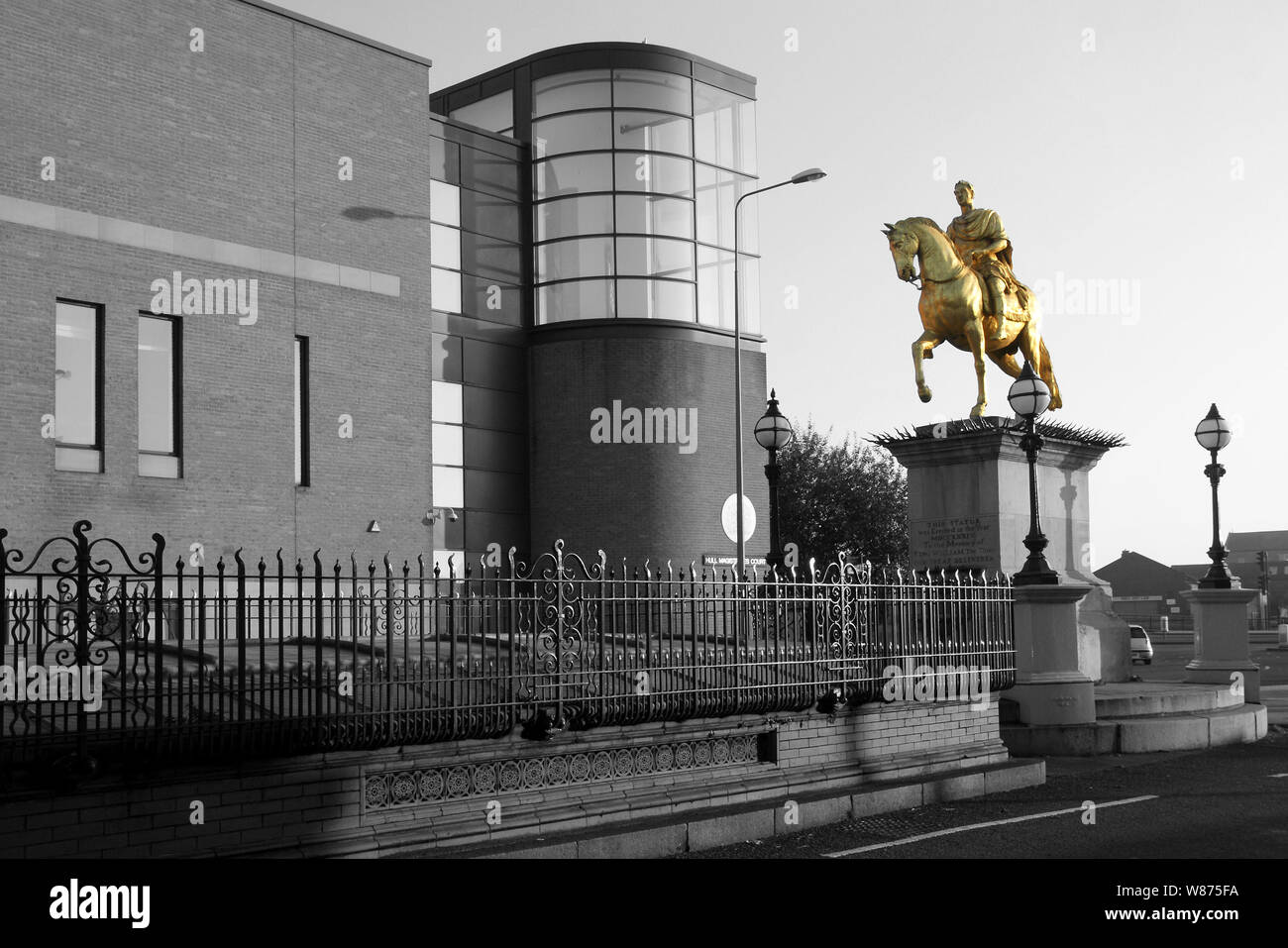 King Billy Statue, Market Place, Hull Stock Photo