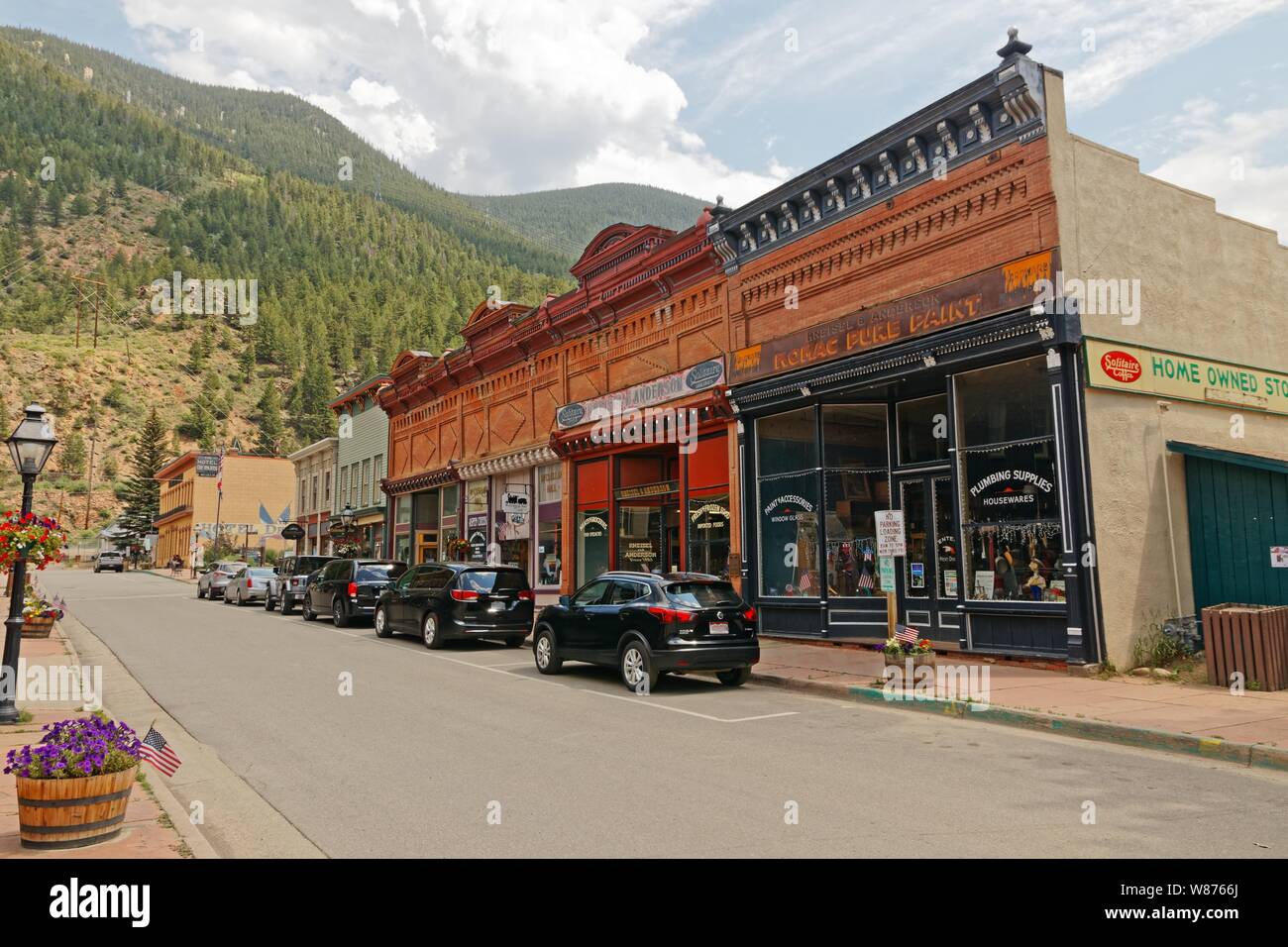 view to 6th street in historical downtown of in Colorado