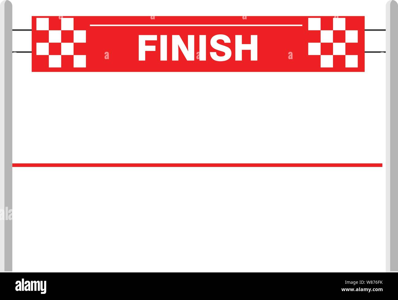 Red ribbon finishing line. Finish. Vector illustration Stock Vector