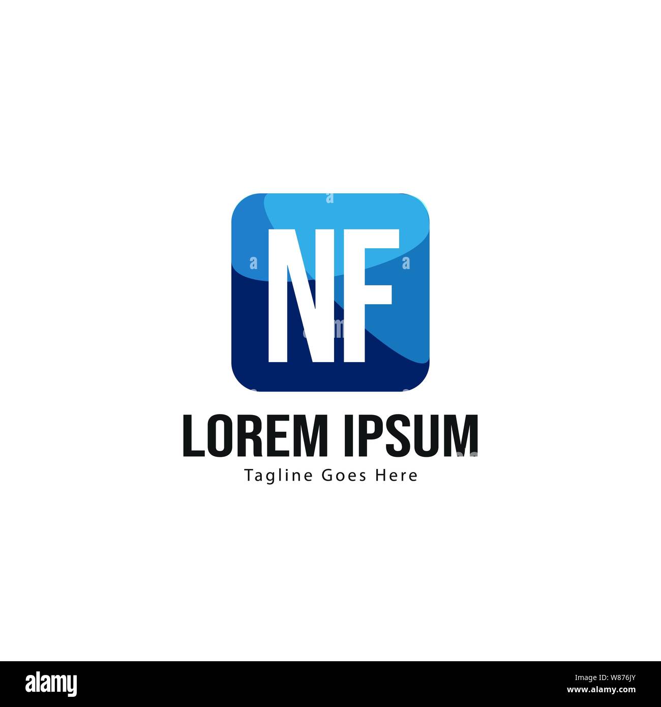 Initial NF logo template with modern frame. Minimalist NF letter logo vector illustration design Stock Vector