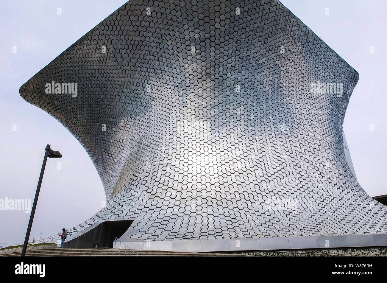 The Museo Soumaya is a private museum in the Nuevo Polanco area of Mexico City with free admission. It is owned by the Carlos Slim Foundation and contains the extensive art, religious relics, historical documents, and coin collection of Carlos Slim and his late wife Soumaya, after whom the museum was named. The museum holds works by many of the best known European artists from the 15th to the 20th century. It contains a large collection of casts of sculptures by Auguste Rodin. The museum was founded in 1994. In 2011 it opened a new location which cost over $70 million to build. The new buildin Stock Photo