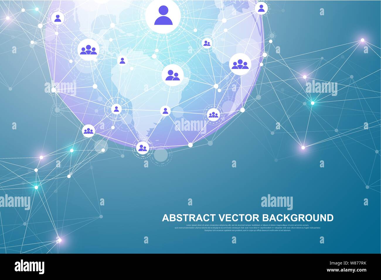 Networking connection concept abstract technology. Global network connections with points and lines. Big data visualization. Futuristic infographic Stock Vector