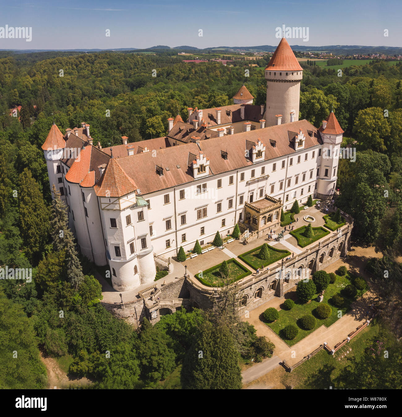 Medieval Konopiste castle or château in Czech Republic - residence of Habsburg imperial family Stock Photo