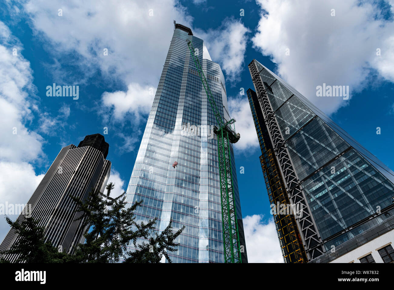 Cluster of Skyscrapers at Bishopgate, in the City of London Stock Photo