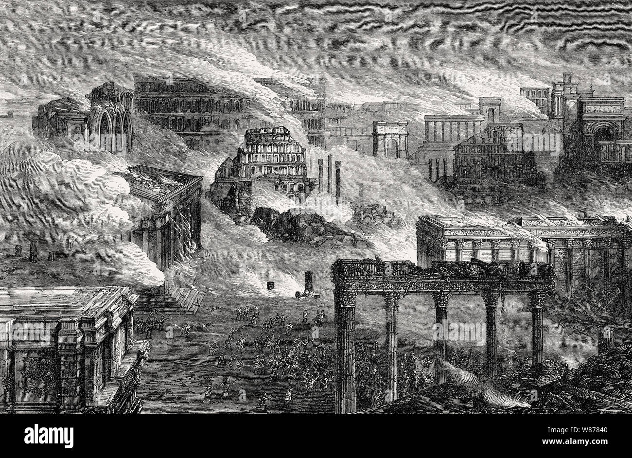 The Great Fire of Rome, 64 AD Stock Photo