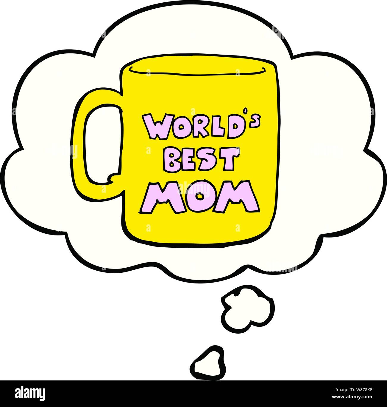 worlds best mom mug with thought bubble Stock Vector
