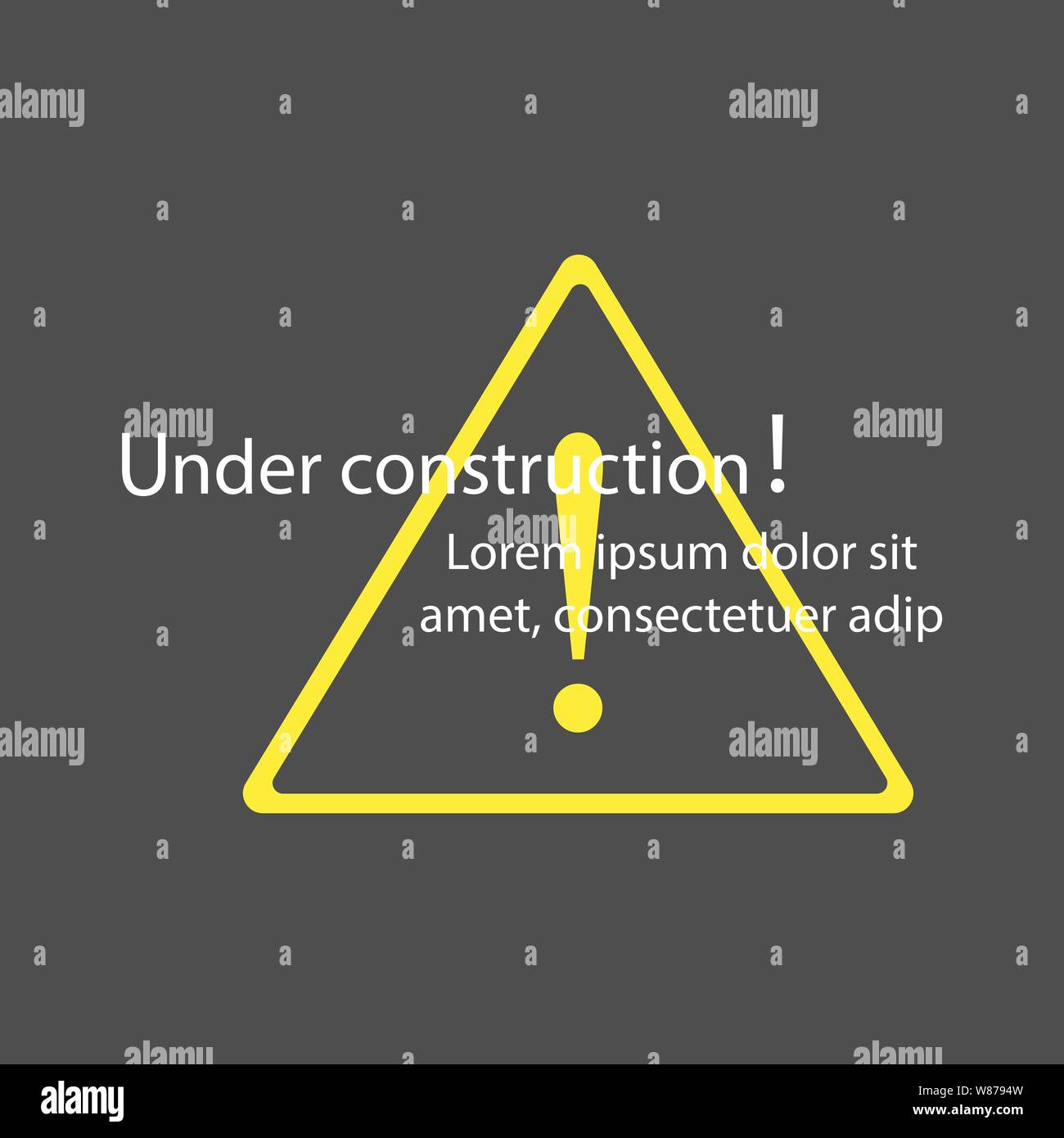 Under Construction Website Page Vector Illustration Web Warning