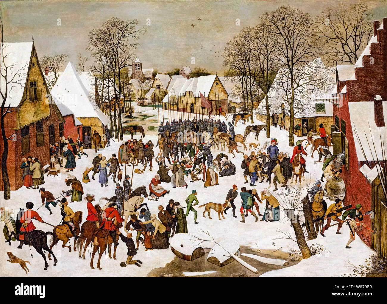Pieter Brueghel the Younger, A winter landscape with the Massacre of the Innocents, painting, 1564-1638 Stock Photo