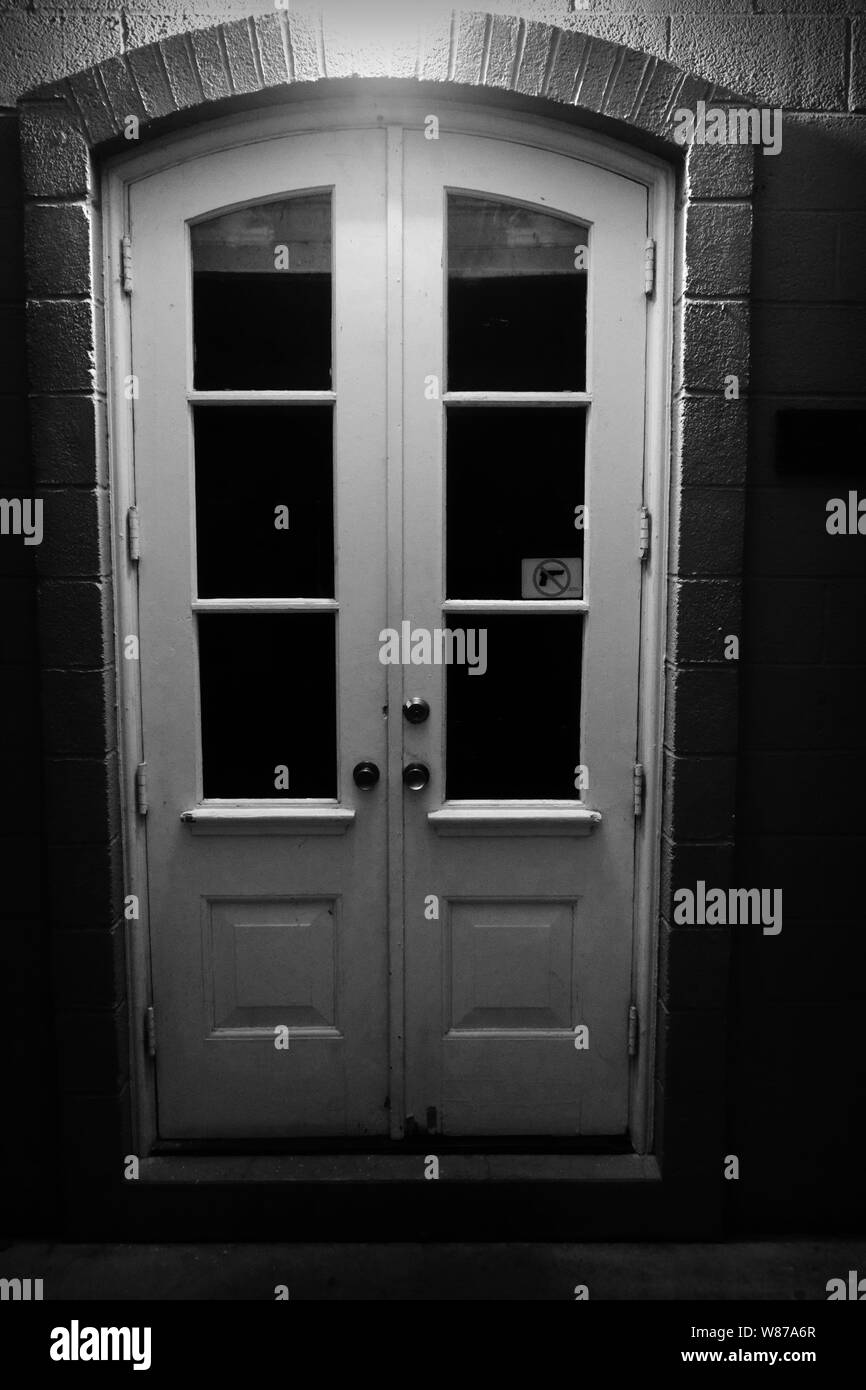 Doors at night in the United States Stock Photo Alamy