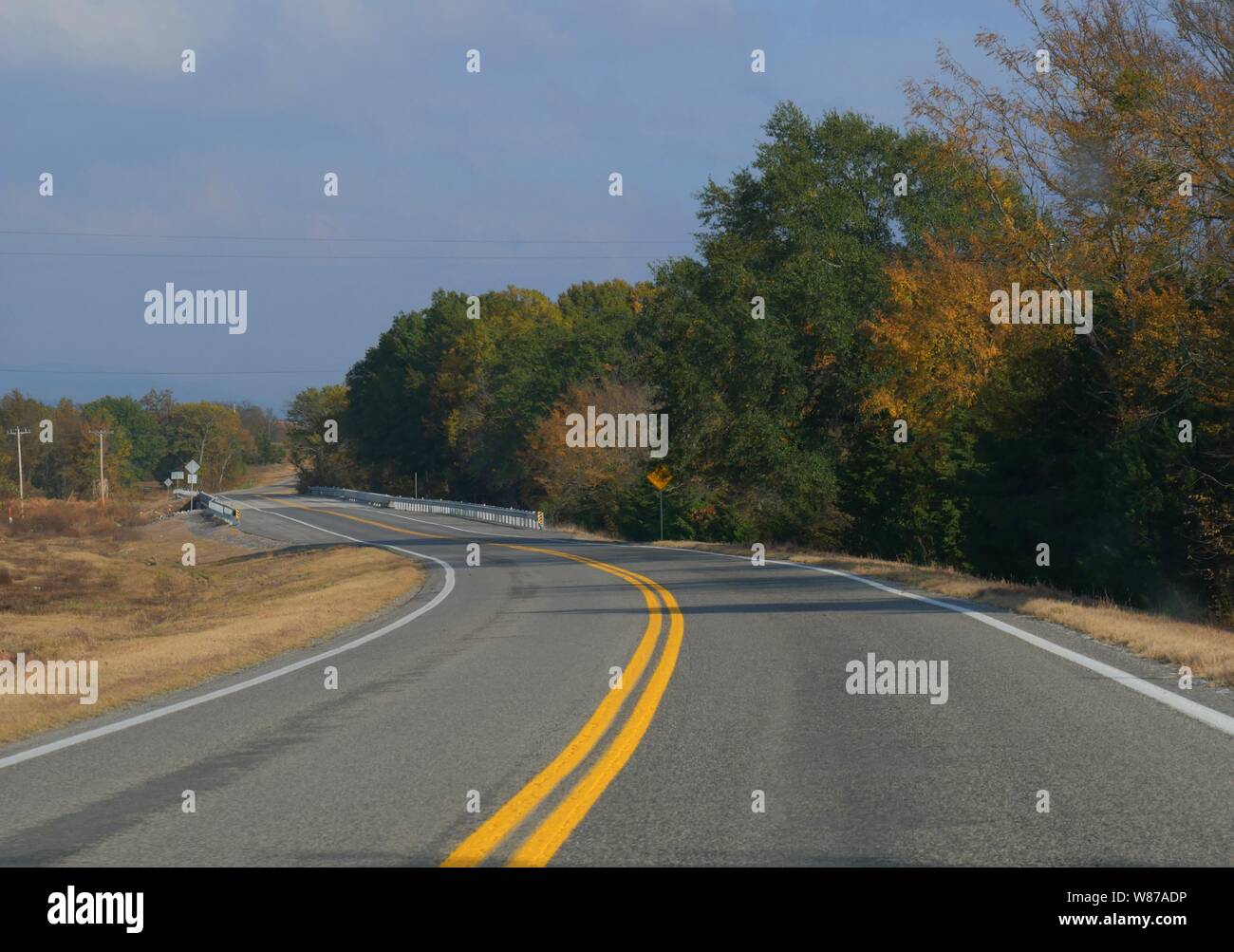 Beautiful scenes on the highway in autumn Stock Photo