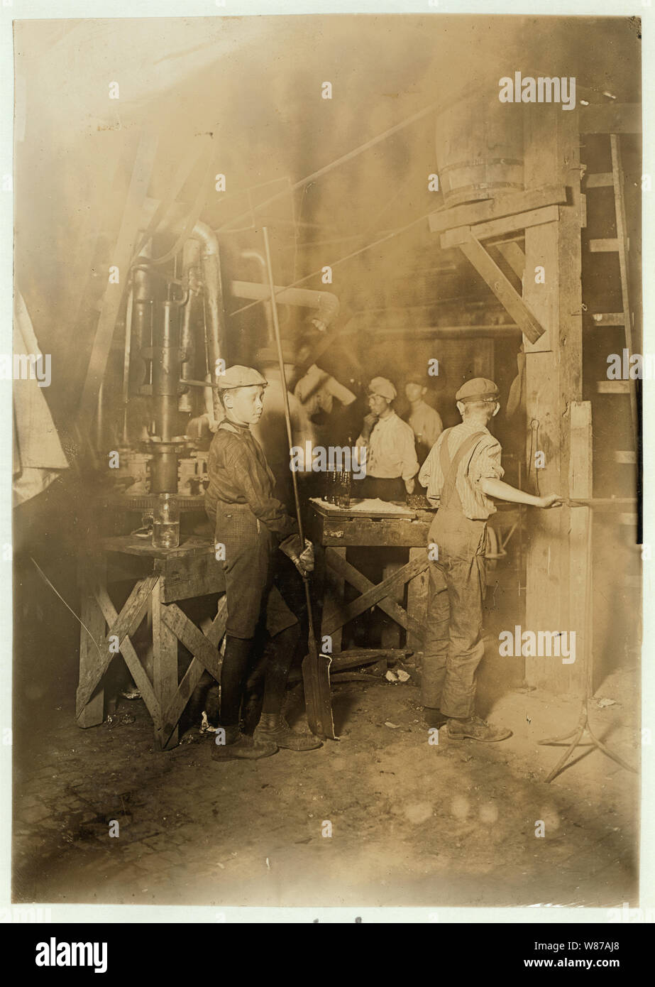 10 P.M. in An Indiana Glass Works. Stock Photo