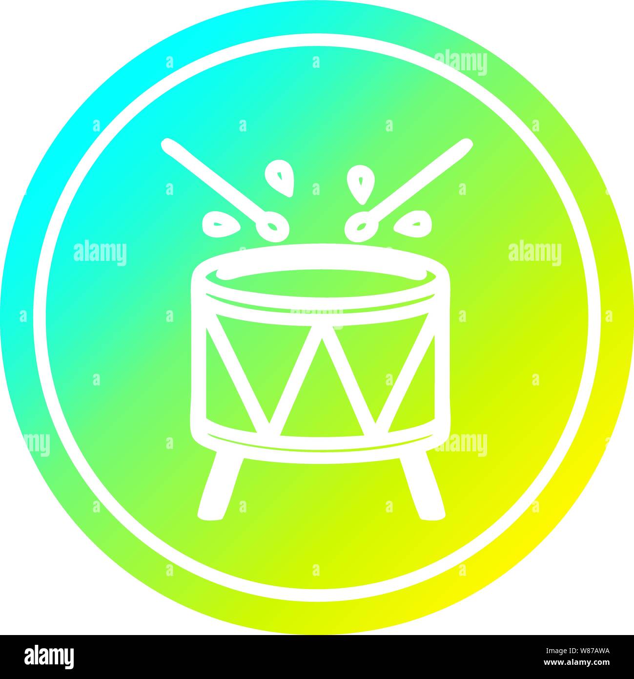 beating drum circular icon with cool gradient finish Stock Vector Image & Art Alamy