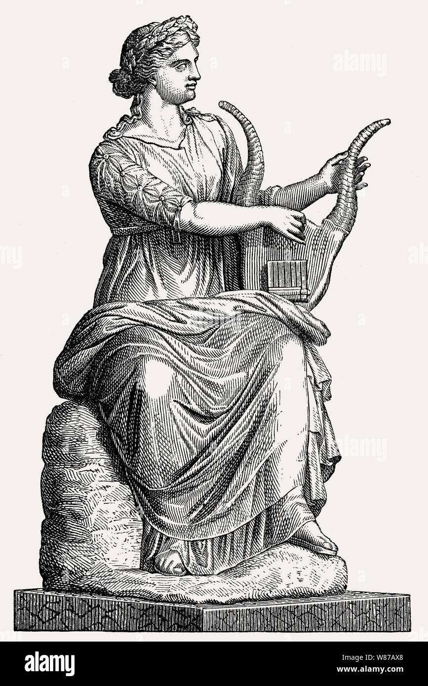 Terpsichore, the muse of dance and chorus in Greek mythology Stock Photo