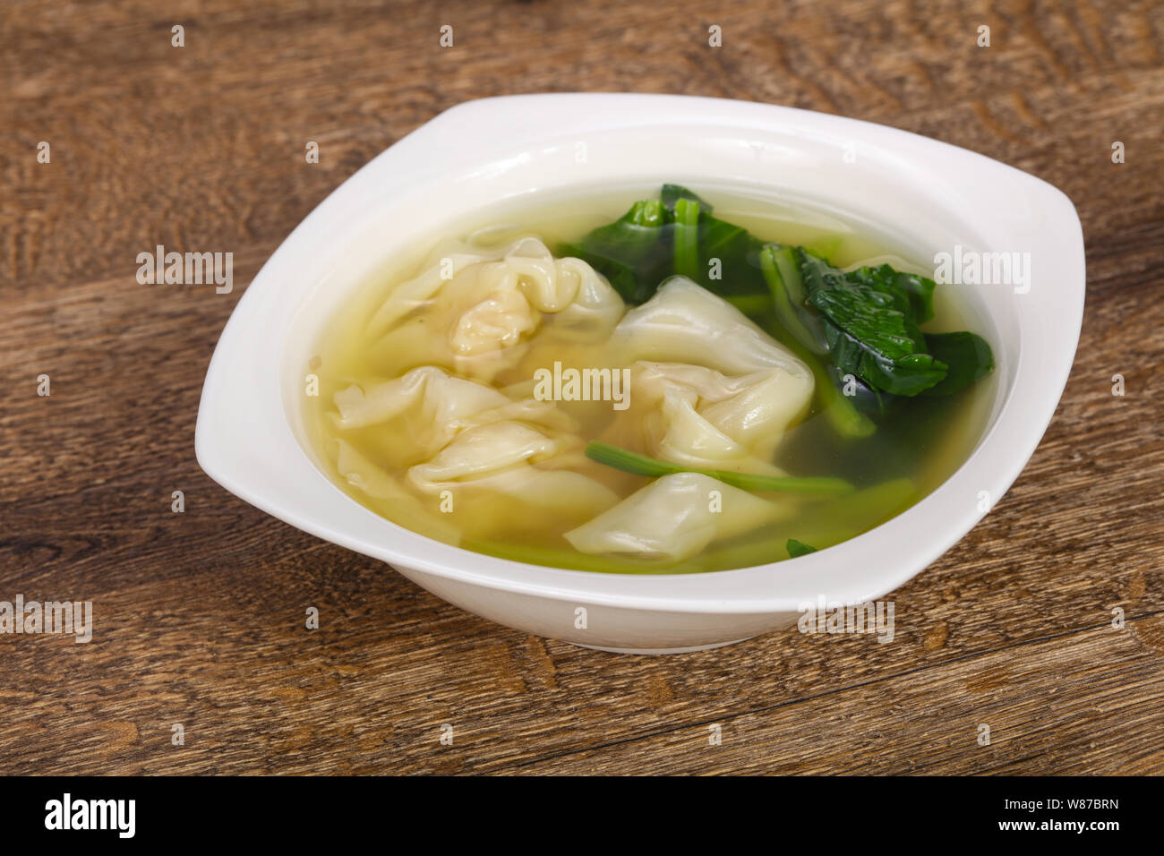 Asian traditional Wonton soup with herbs and spices Stock Photo Alamy