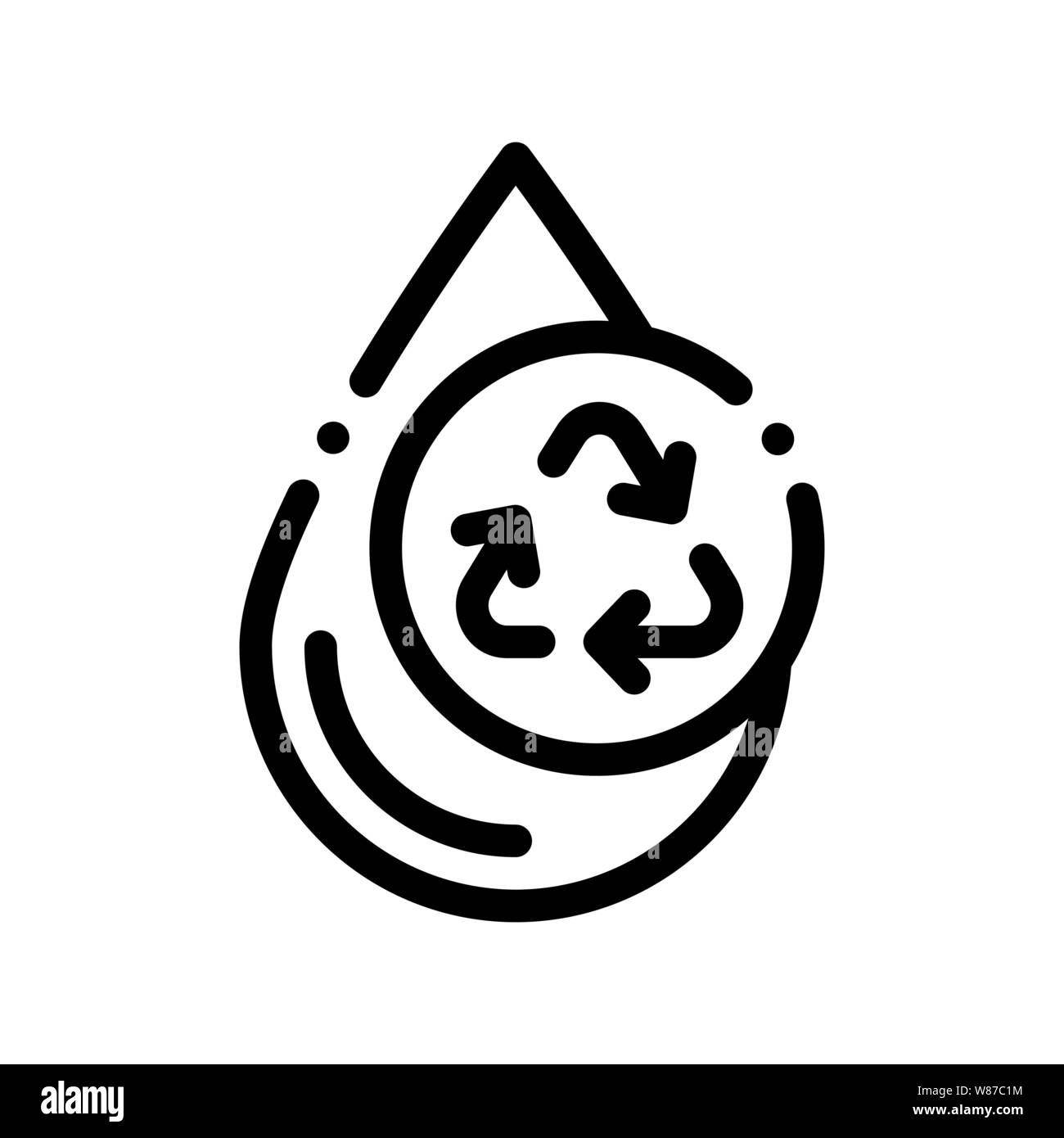 Water Drop And Recycling Mark Vector Sign Icon Stock Vector Image & Art