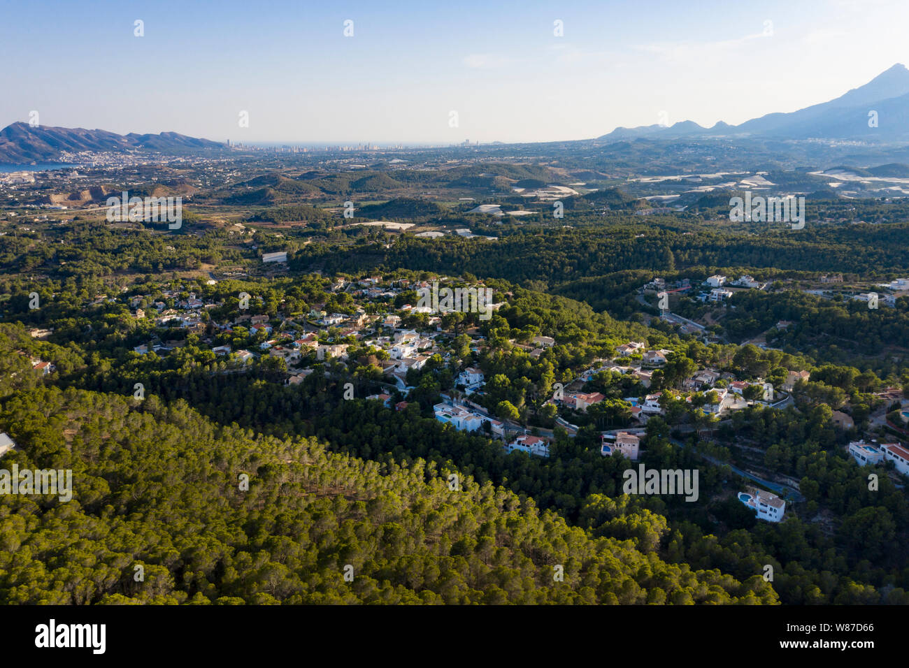 Aerial view of housing urbanisation near Alicante, Spain Stock Photo