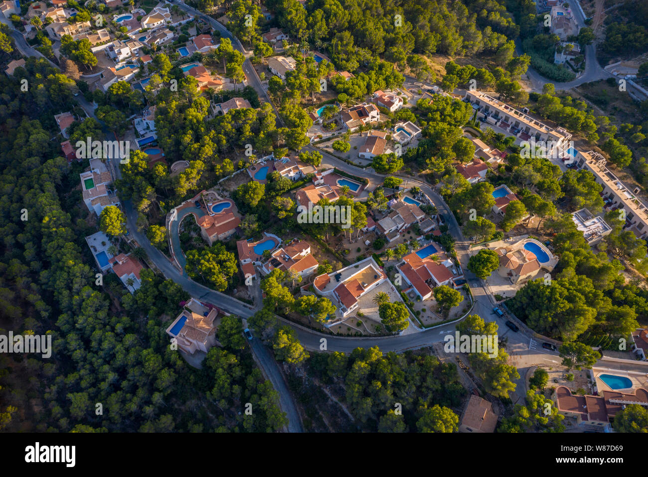 Aerial view of housing urbanisation near Alicante, Spain Stock Photo