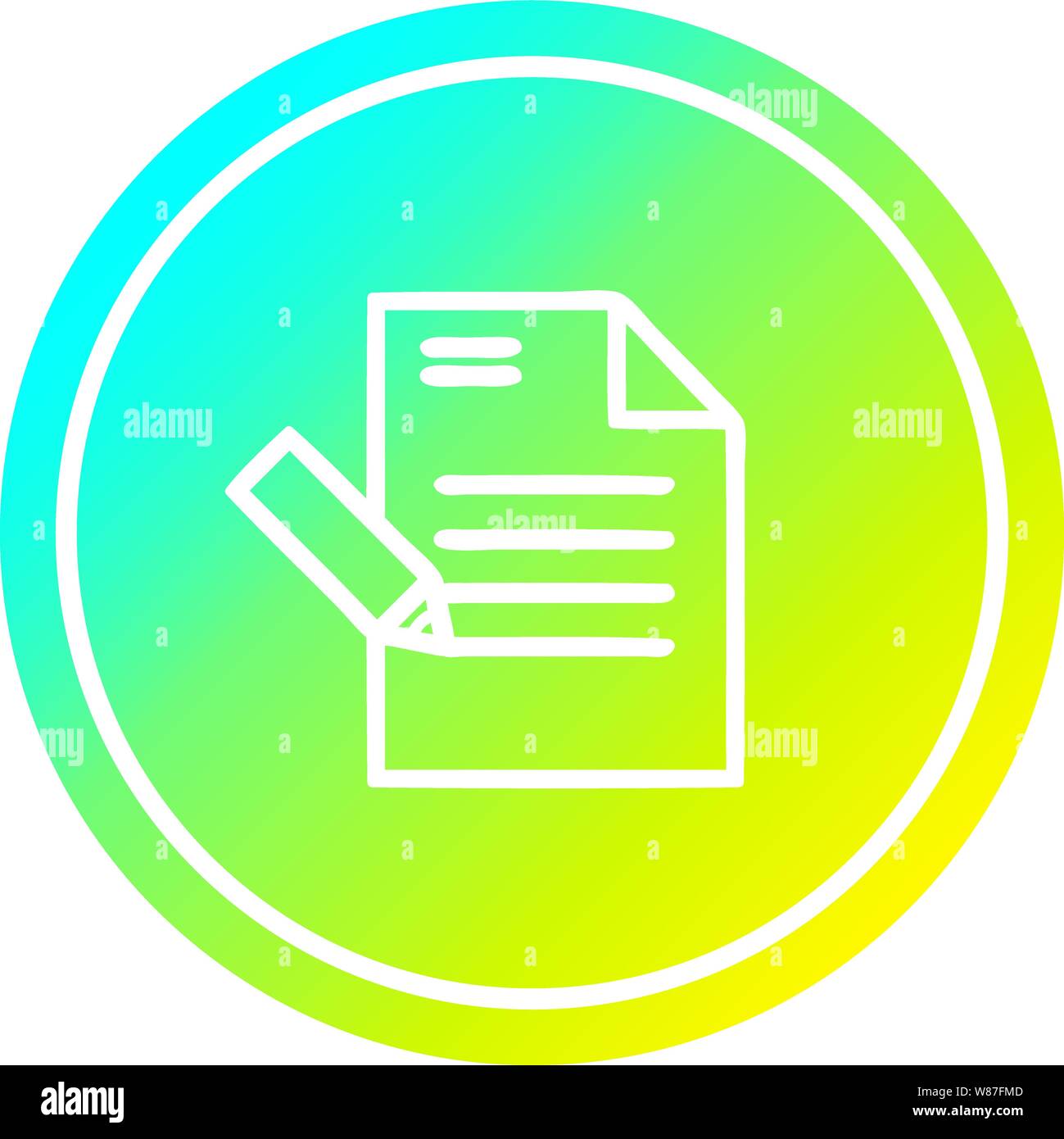 writing document circular icon with cool gradient finish Stock Vector ...