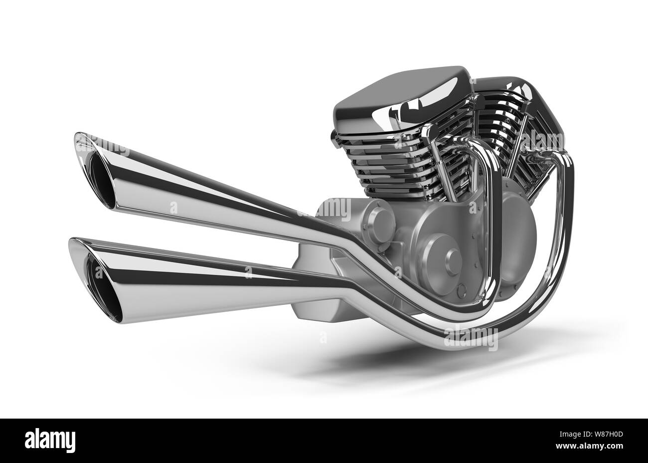 chromed motorcycle engine. 3d image. Isolated white background Stock Photo Alamy