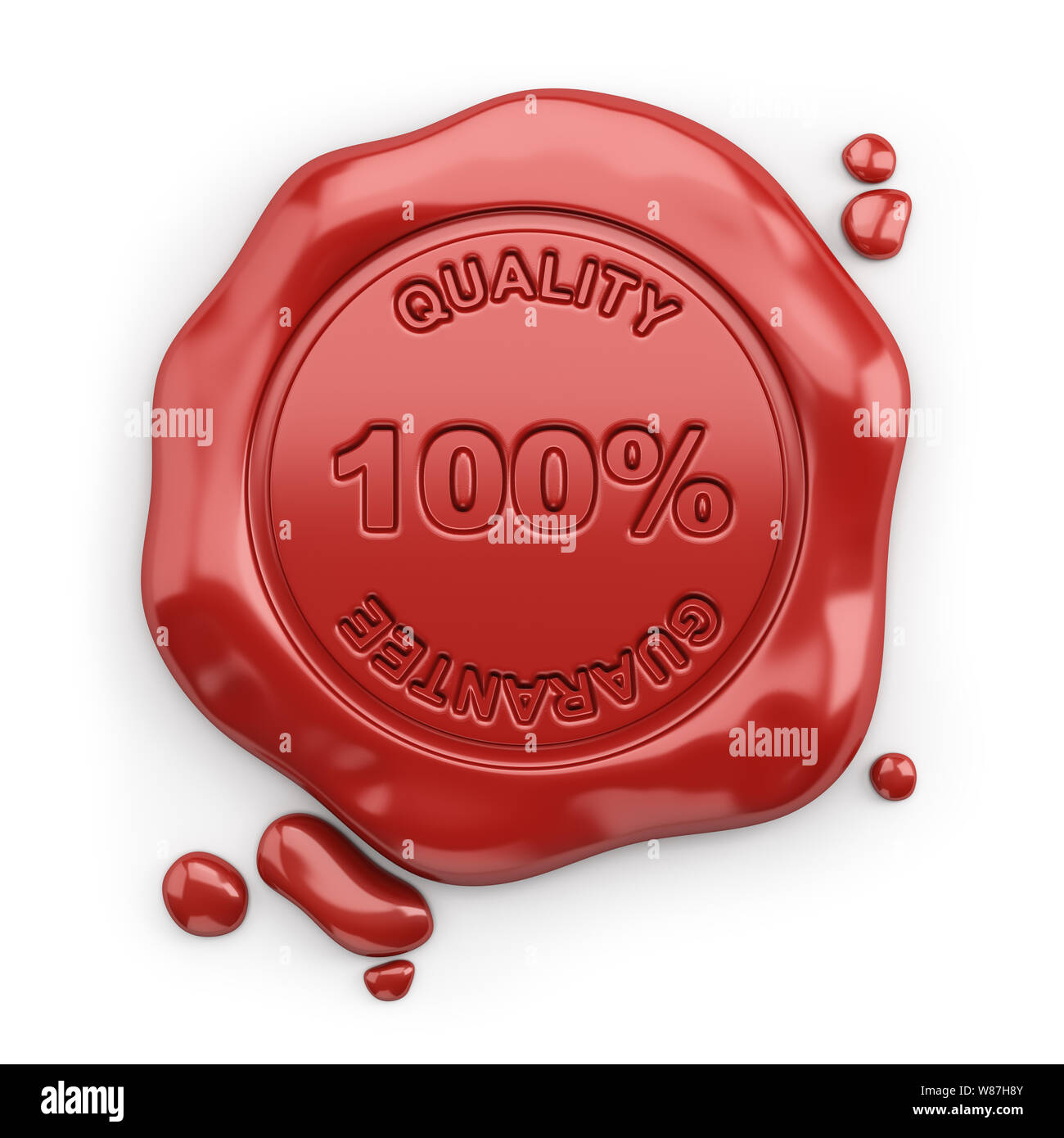 level 3, 3D rendering, a red wax seal Stock Illustration