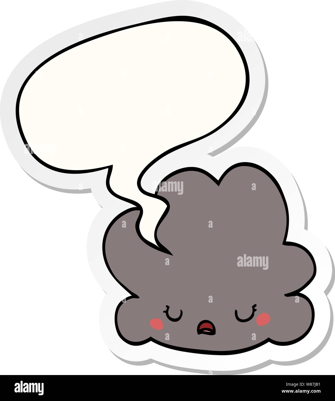 cartoon cloud with speech bubble sticker Stock Vector Image & Art - Alamy