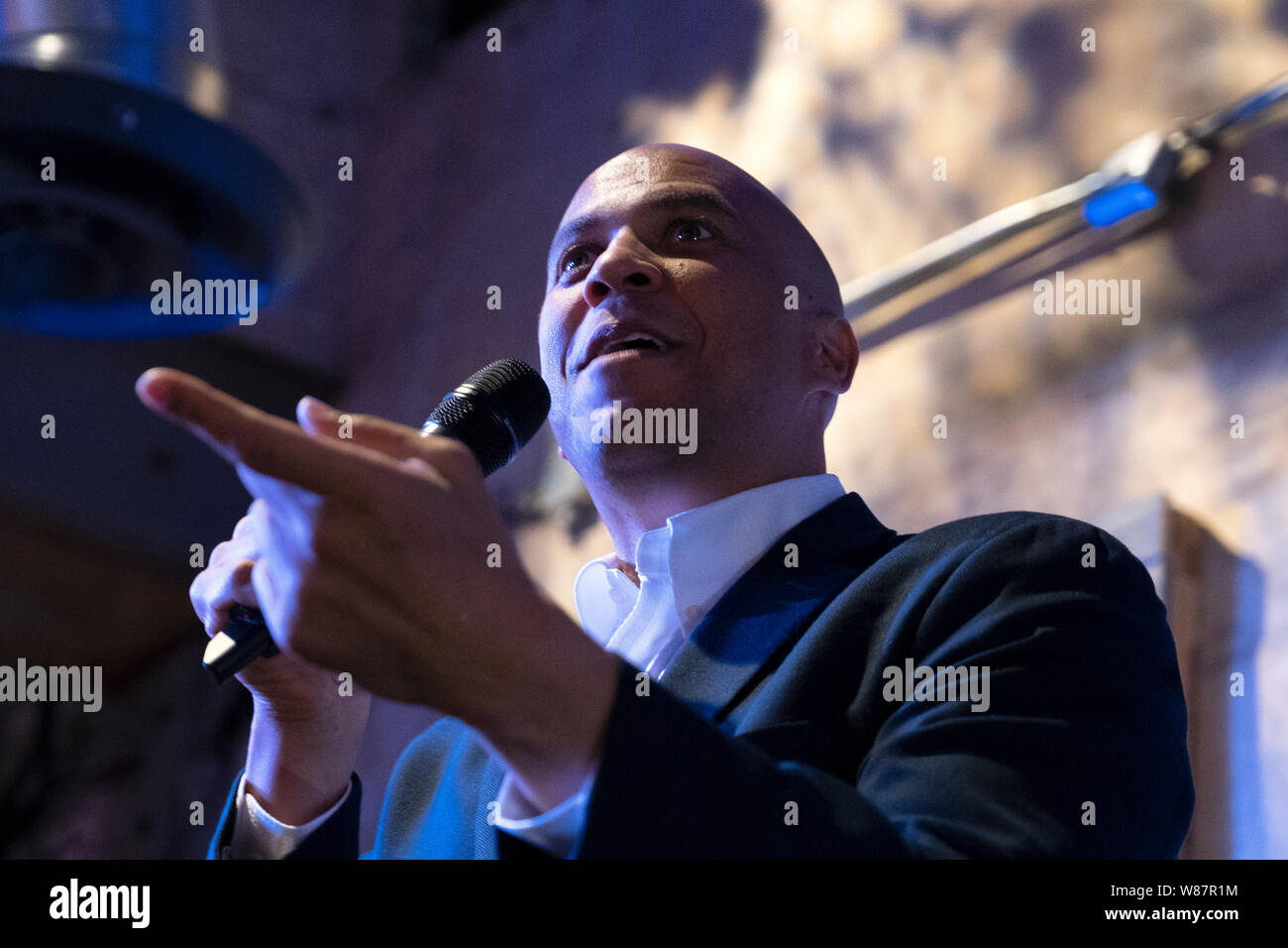 Democratic Presidential Candidate Cory Booker (D-NJ) appears during a Philadelphia Rise Event at The Fillmore Philadelphia. Stock Photo