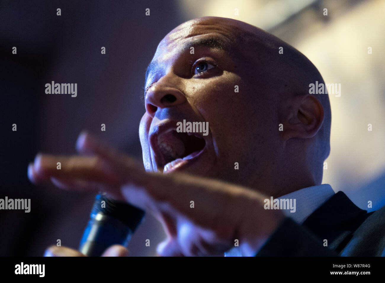 Democratic Presidential Candidate Cory Booker (D-NJ) appears during a Philadelphia Rise Event at The Fillmore Philadelphia. Stock Photo