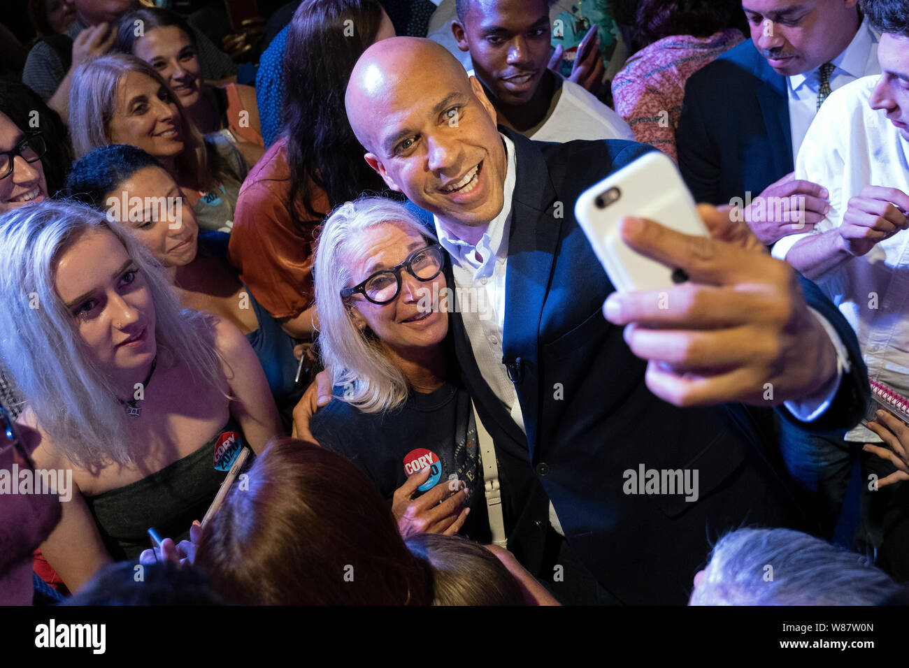 Democratic Presidential Candidate Cory Booker (D-NJ) appears during a Philadelphia Rise Event at The Fillmore Philadelphia. Stock Photo